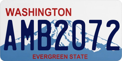 WA license plate AMB2072