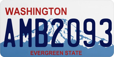 WA license plate AMB2093