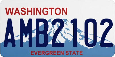 WA license plate AMB2102