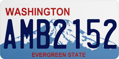 WA license plate AMB2152