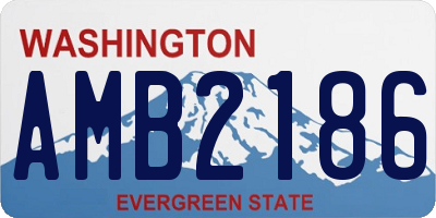 WA license plate AMB2186