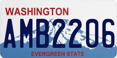 WA license plate AMB2206