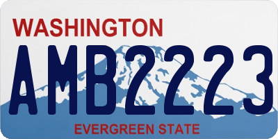 WA license plate AMB2223