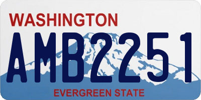 WA license plate AMB2251