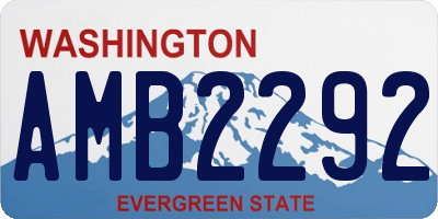 WA license plate AMB2292
