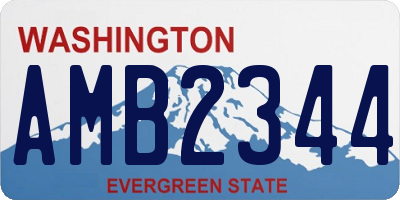 WA license plate AMB2344