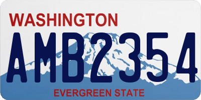 WA license plate AMB2354
