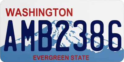 WA license plate AMB2386