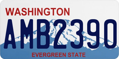 WA license plate AMB2390