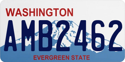 WA license plate AMB2462