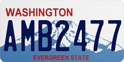 WA license plate AMB2477