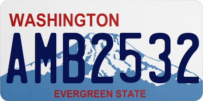 WA license plate AMB2532