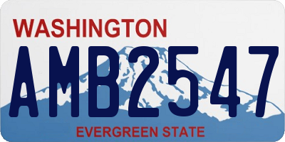 WA license plate AMB2547