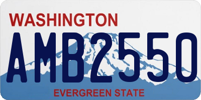WA license plate AMB2550