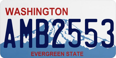 WA license plate AMB2553