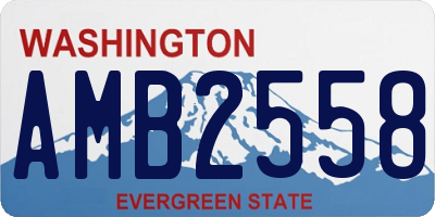 WA license plate AMB2558