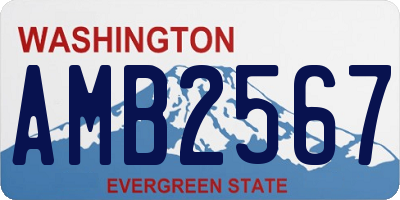 WA license plate AMB2567
