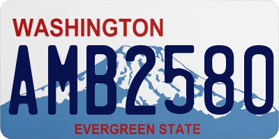 WA license plate AMB2580