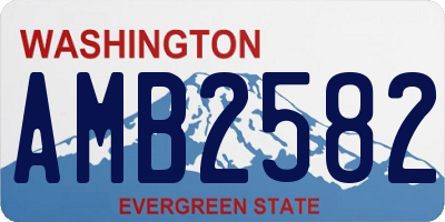 WA license plate AMB2582