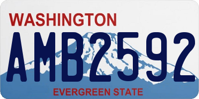WA license plate AMB2592