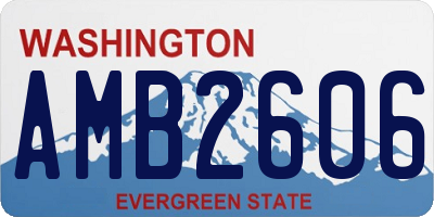 WA license plate AMB2606