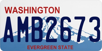 WA license plate AMB2673