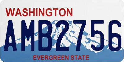 WA license plate AMB2756