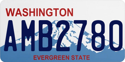 WA license plate AMB2780
