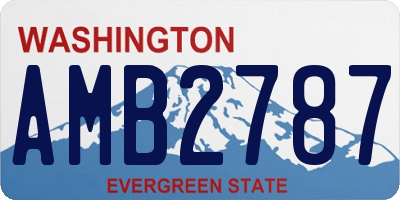 WA license plate AMB2787