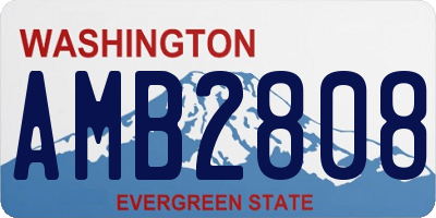 WA license plate AMB2808
