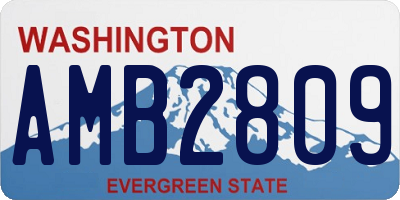 WA license plate AMB2809