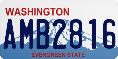 WA license plate AMB2816