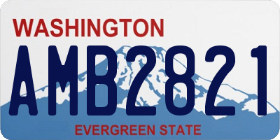 WA license plate AMB2821