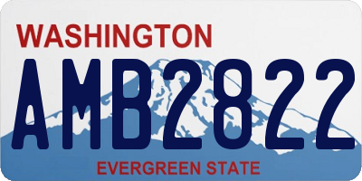 WA license plate AMB2822