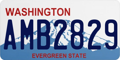 WA license plate AMB2829