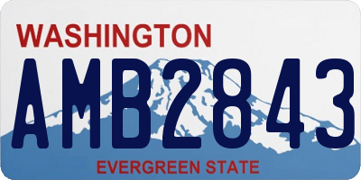 WA license plate AMB2843
