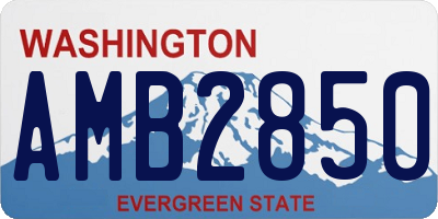 WA license plate AMB2850