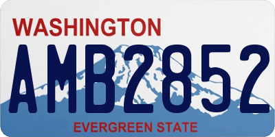 WA license plate AMB2852