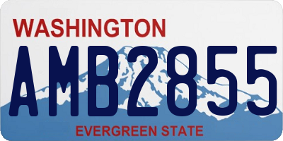 WA license plate AMB2855