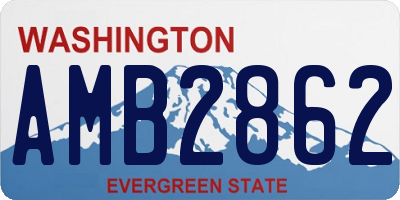 WA license plate AMB2862