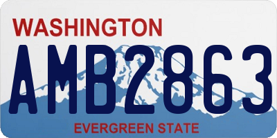 WA license plate AMB2863