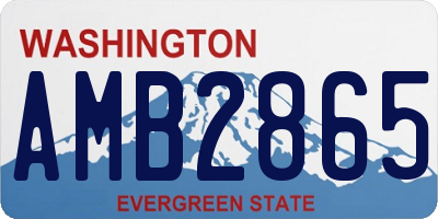 WA license plate AMB2865