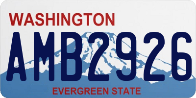 WA license plate AMB2926