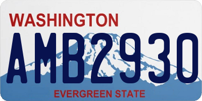 WA license plate AMB2930