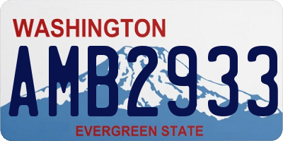WA license plate AMB2933