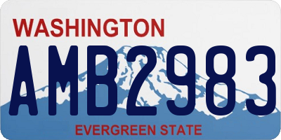 WA license plate AMB2983