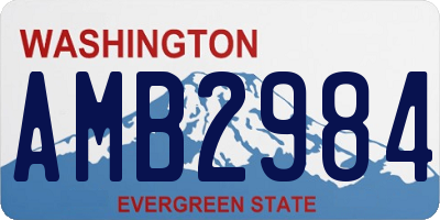 WA license plate AMB2984