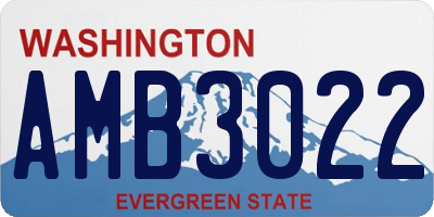 WA license plate AMB3022
