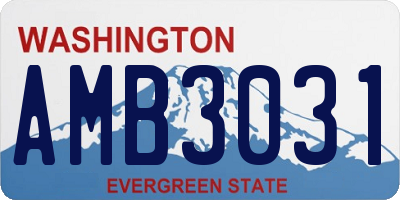 WA license plate AMB3031