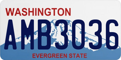 WA license plate AMB3036